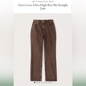 A&F Brown High Rise Straight Jeans